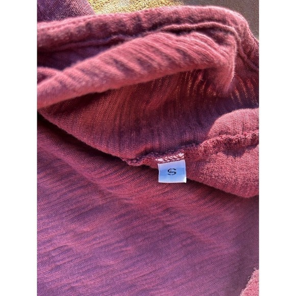 WILT Dark Cherry The Long Sleeve Asymmetrical Slouchy Tunic Top Size S - Picture 5 of 6